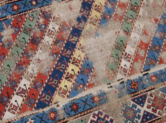 Antique Handmade Caucasian Gendje Rug, 1870s-JZV-1074263