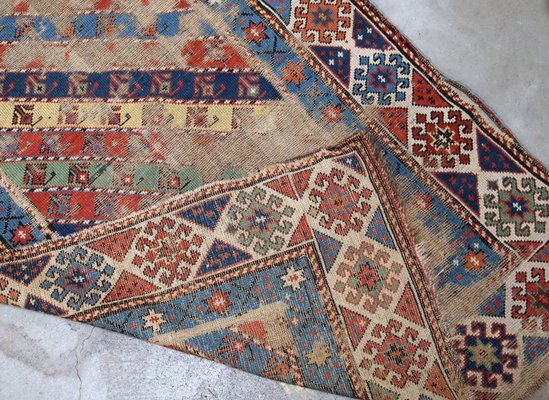 Antique Handmade Caucasian Gendje Rug, 1870s-JZV-1074263