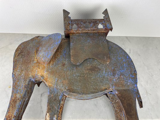 Antique Handmade Decorative Steel Elephant, 1920s-WQJ-1382832