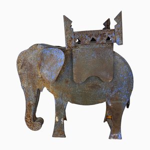 Antique Handmade Decorative Steel Elephant, 1920s-WQJ-1382832