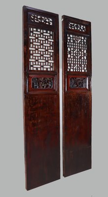 Antique Handmade Handcarved Sliding Door Panels, Japan, 1920s, Set of 2-UZN-1804367