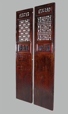 Antique Handmade Handcarved Sliding Door Panels, Japan, 1920s, Set of 2-UZN-1804367