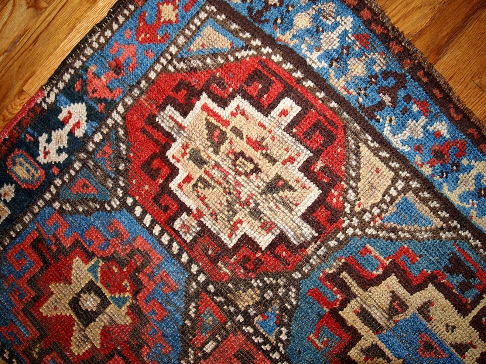 Antique Handmade Kurdish Rug, 1870s