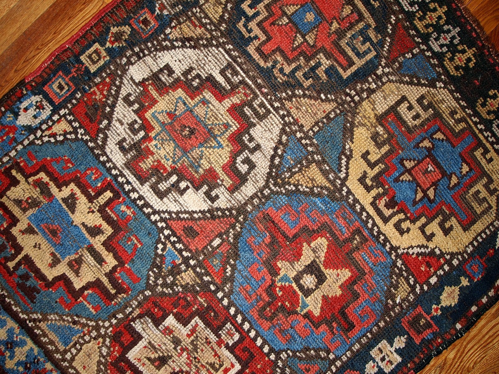 Antique Handmade Kurdish Rug, 1870s