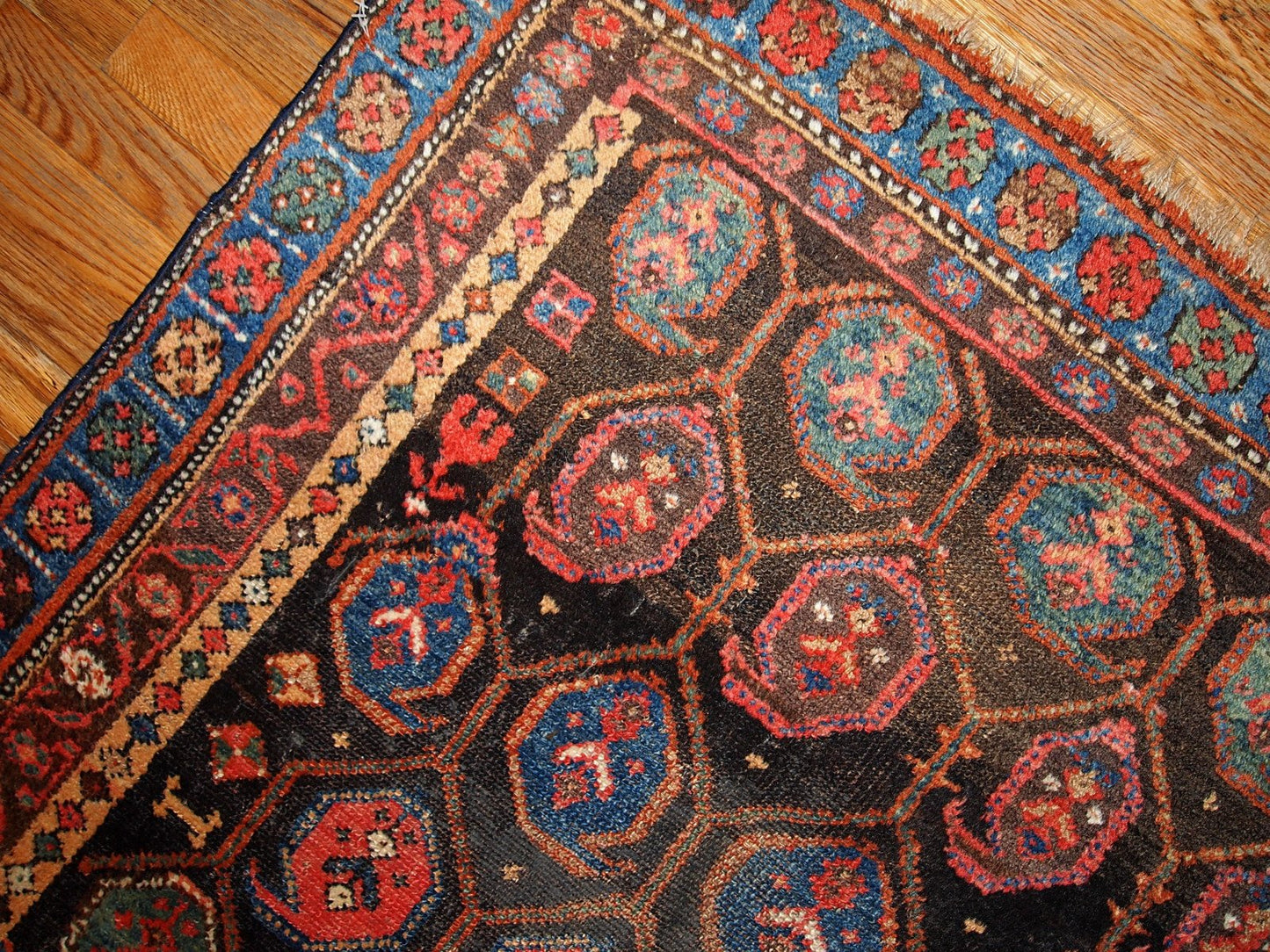 Antique Handmade Kurdish Rug, 1880s