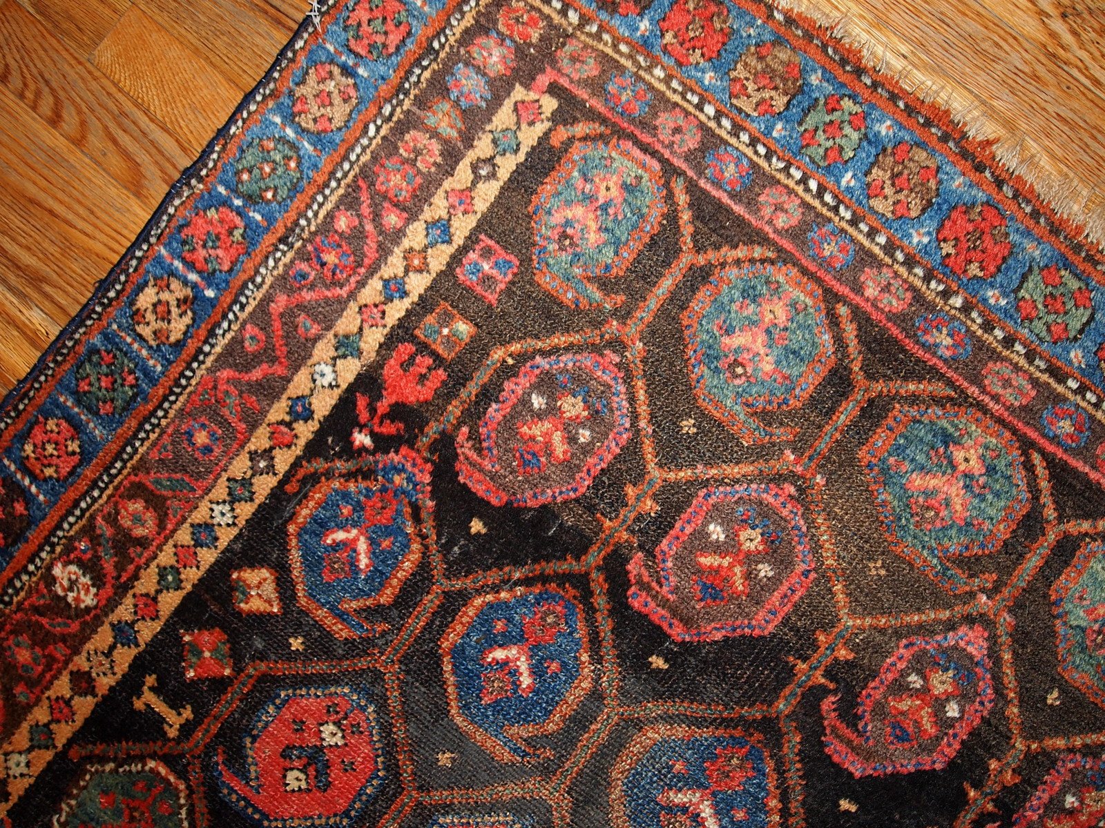 Antique Handmade Kurdish Rug, 1880s