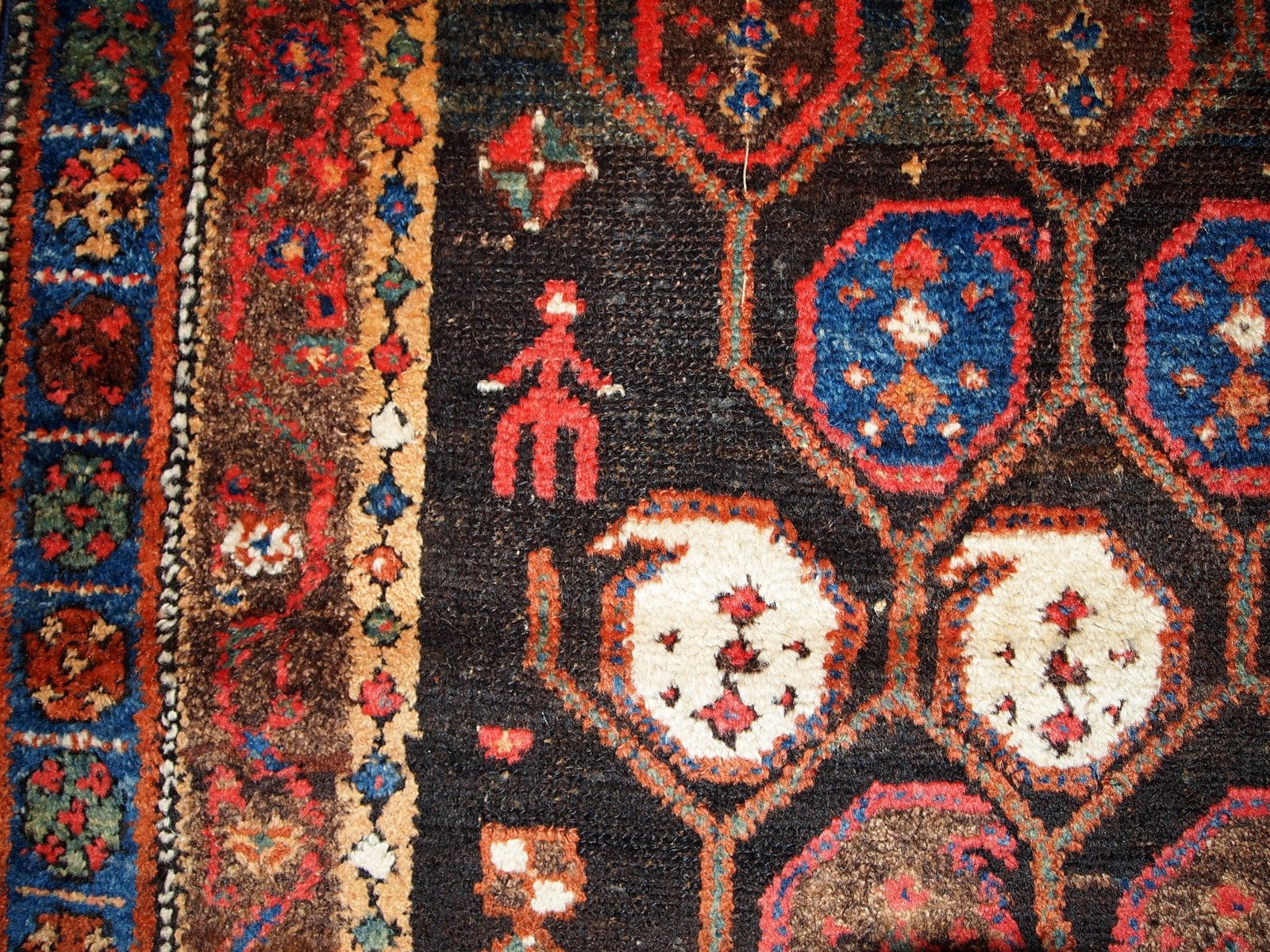 Antique Handmade Kurdish Rug, 1880s