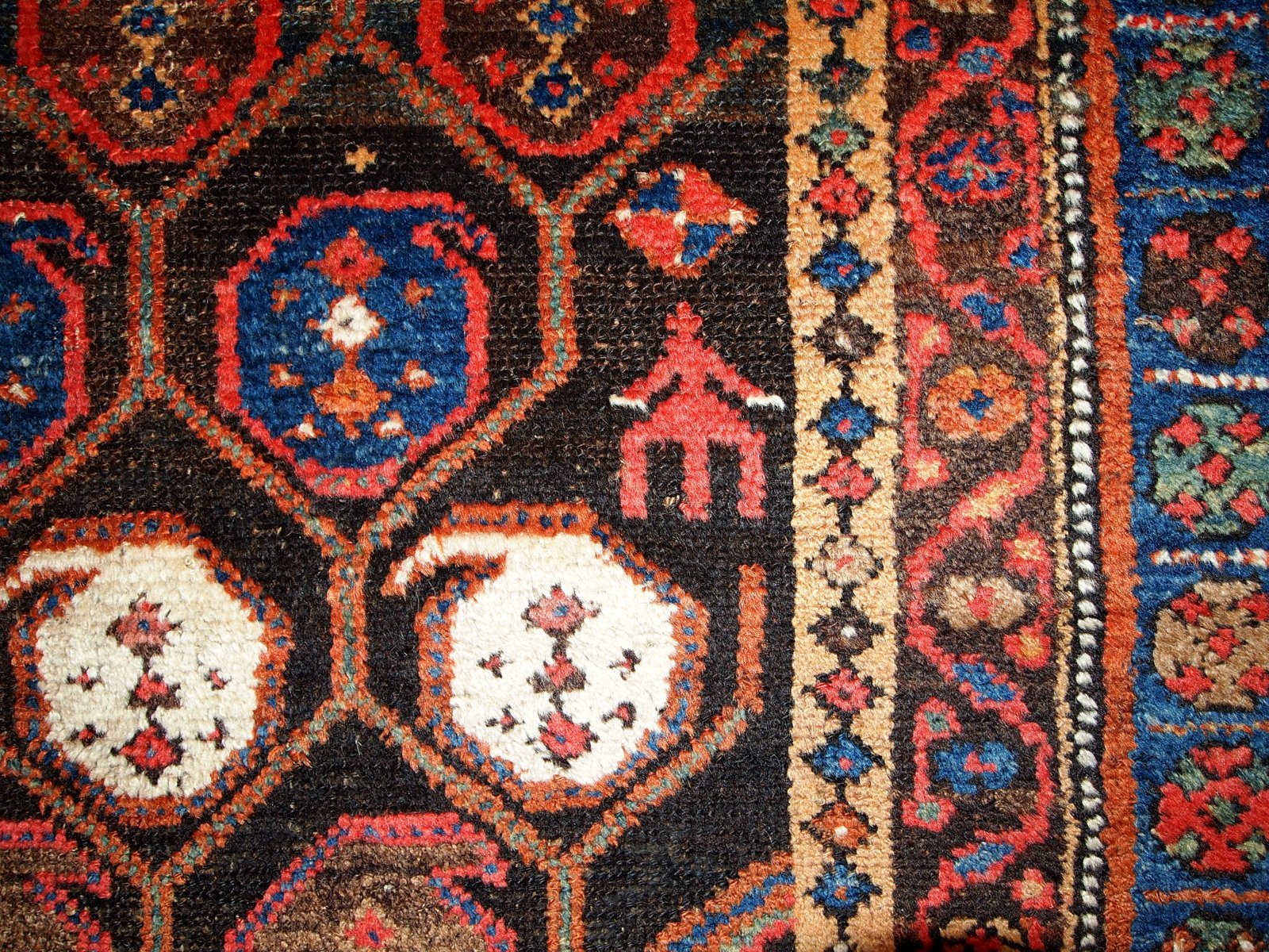 Antique Handmade Kurdish Rug, 1880s