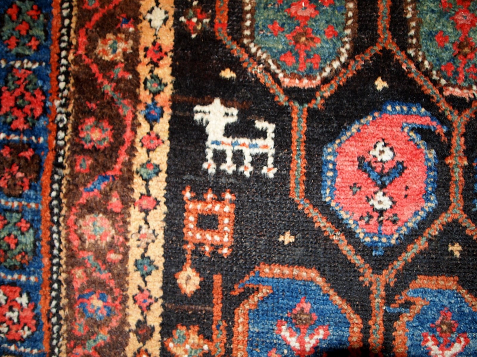 Antique Handmade Kurdish Rug, 1880s