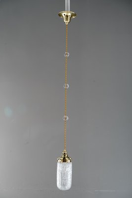 Antique Hanging Lamp with Loetz Blitz Glass Shade by Leopold Bauer, 1905-SPD-699230