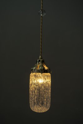 Antique Hanging Lamp with Loetz Blitz Glass Shade by Leopold Bauer, 1905-SPD-699230