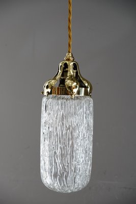 Antique Hanging Lamp with Loetz Blitz Glass Shade by Leopold Bauer, 1905-SPD-699230