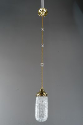 Antique Hanging Lamp with Loetz Blitz Glass Shade by Leopold Bauer, 1905-SPD-699230