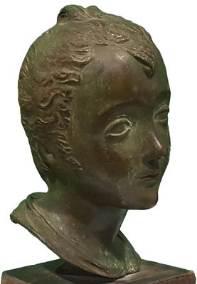 Antique Head of Young Boy Bronze Sculpture by Attilio Torresini, 1900s-ZCI-751994