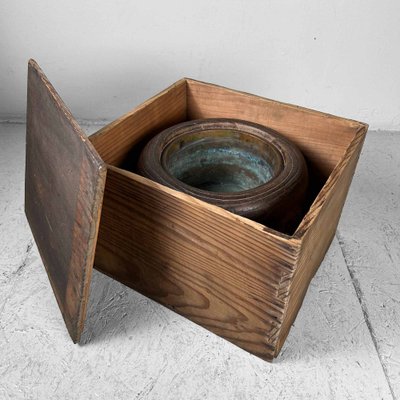 Antique Hibachi with Wooden Box, Japan, 1920s, Set of 2-DWL-1802982