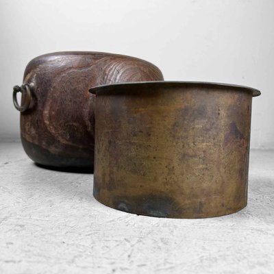 Antique Hibachi with Wooden Box, Japan, 1920s, Set of 2-DWL-1802984