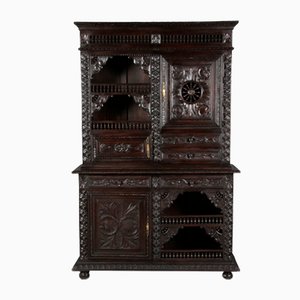 Antique Historicism Buffet Cabinet with Brittany Carving, 19th Century-DXD-1148300