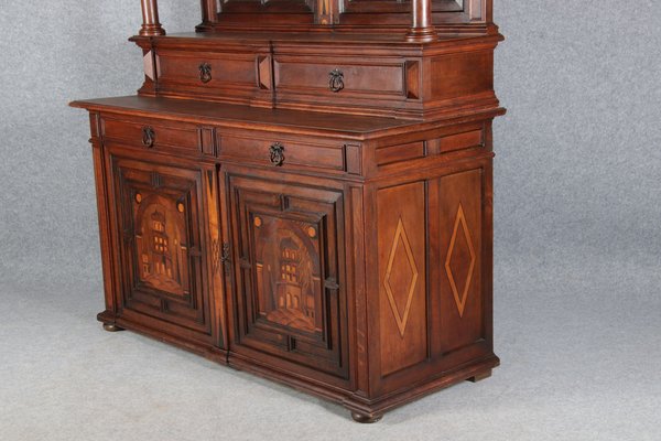 Antique Historicism Buffet with Architecture Inlaid, 19th Century-DXD-1148279