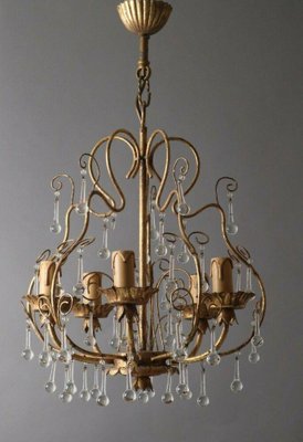 Antique Hollywood Regency Italian Murano Chandelier-ESB-1376489