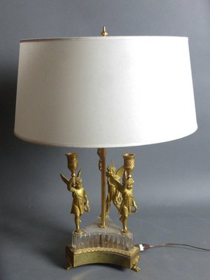 Antique Hot Water Bottle Table Lamp in Gilt Bronze-WSV-786752