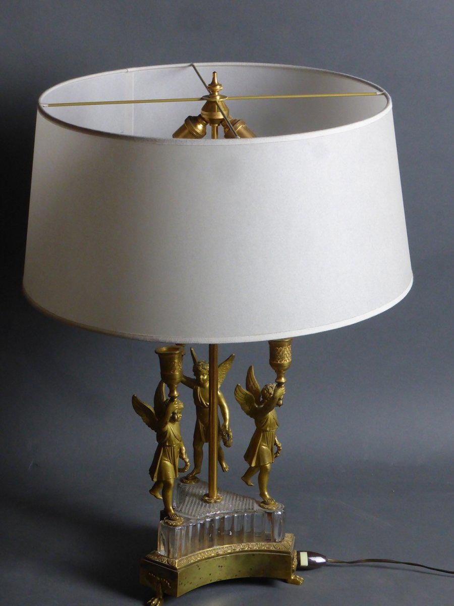 Antique Hot Water Bottle Table Lamp in Gilt Bronze