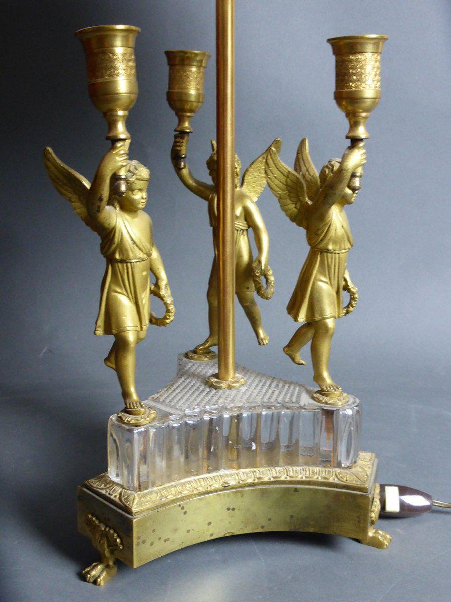 Antique Hot Water Bottle Table Lamp in Gilt Bronze