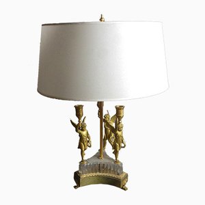 Antique Hot Water Bottle Table Lamp in Gilt Bronze-WSV-786752