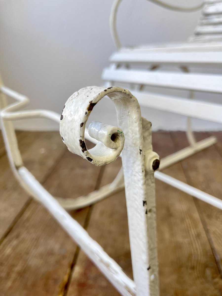 Antique Ice Sled in White, 1900