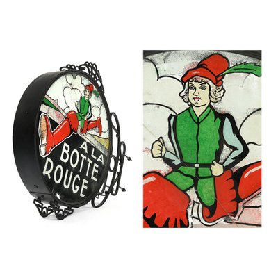 Antique Illuminated Sign A la botte rouge-NQ-641163