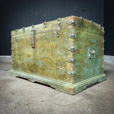 Antique Indian Rural Box in Green-IA-1802596