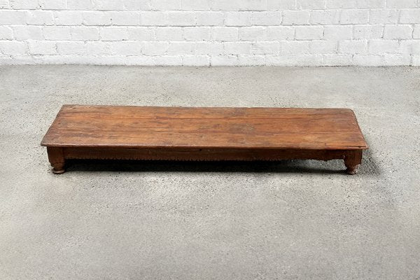 Antique Indian Rustic Wooden Low Coffee Table, Early 20th Century-WUY-2032148