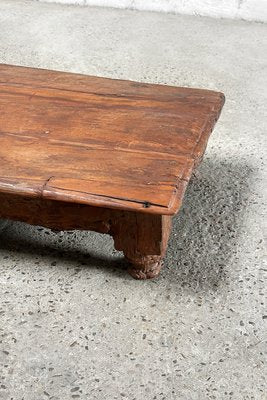 Antique Indian Rustic Wooden Low Coffee Table, Early 20th Century-WUY-2032148