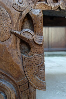 Antique Indonesian Bench in Carved Wood, 1890s-XNH-1816666