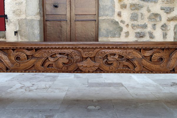 Antique Indonesian Bench in Carved Wood, 1890s-XNH-1816666