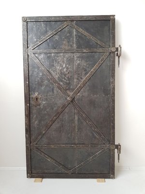 Antique Industrial Iron Door, 18th Century-IND-746164