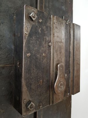 Antique Industrial Iron Door, 18th Century-IND-746164