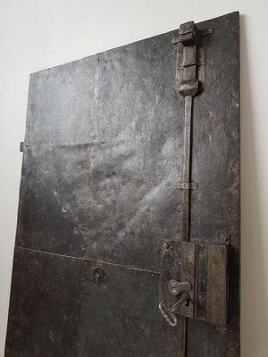 Antique Industrial Iron Door, 18th Century-IND-746164