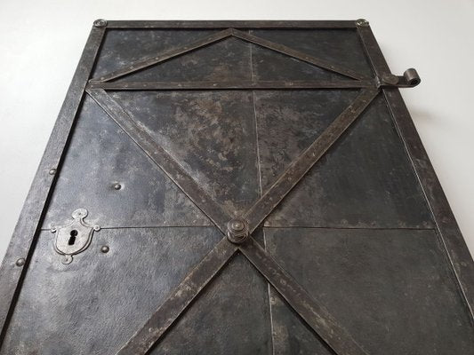 Antique Industrial Iron Door, 18th Century-IND-746164