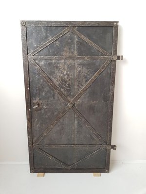 Antique Industrial Iron Door, 18th Century-IND-746164