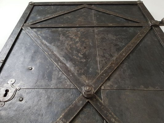 Antique Industrial Iron Door, 18th Century-IND-746164