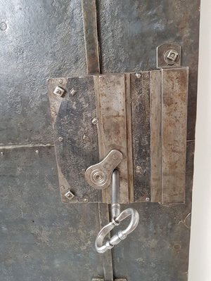 Antique Industrial Iron Door, 18th Century-IND-746164