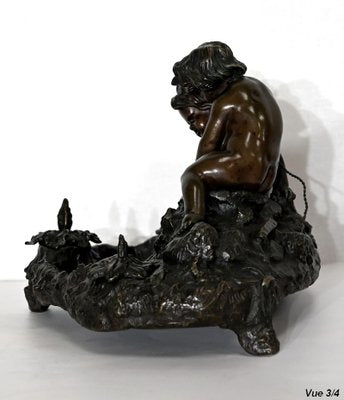 Antique Inkwell in Bronze, Late 19th Century-RVK-1395167