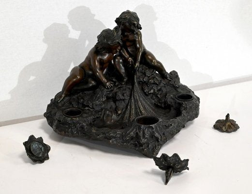 Antique Inkwell in Bronze, Late 19th Century-RVK-1395167