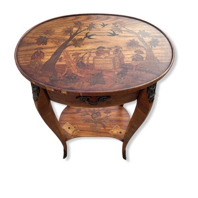 Antique Inlaid Kidney Shaped Table-SDV-919992