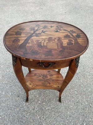 Antique Inlaid Kidney Shaped Table-SDV-919992