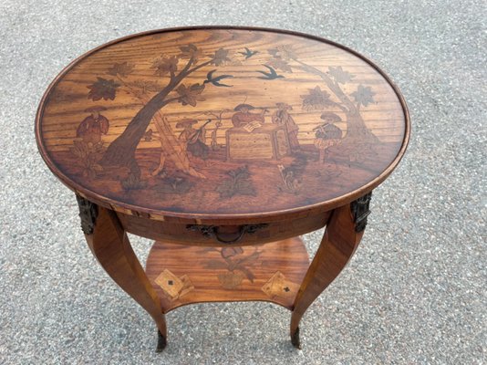 Antique Inlaid Kidney Shaped Table-SDV-919992