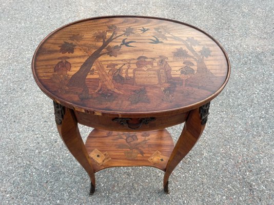 Antique Inlaid Kidney Shaped Table-SDV-919992