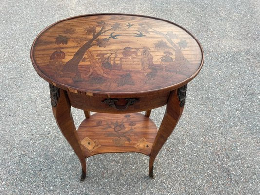 Antique Inlaid Kidney Shaped Table-SDV-919992