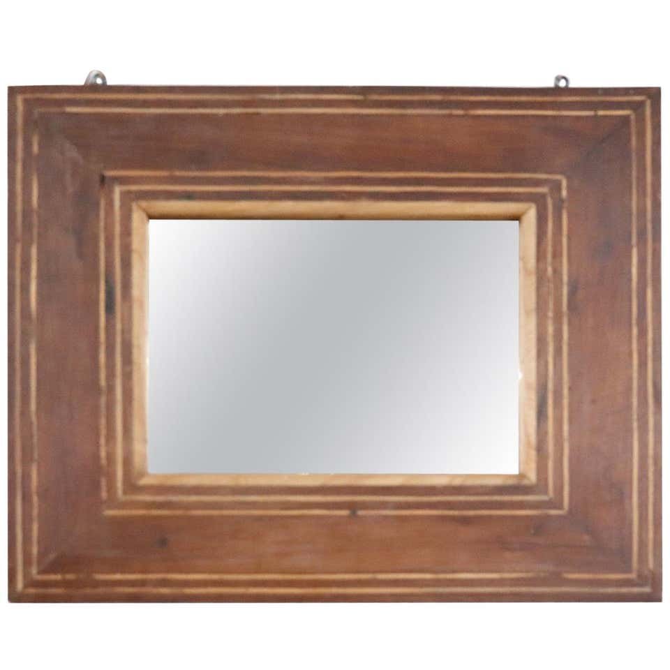 Antique Inlaid Walnut Wall Mirror, 1820s