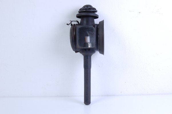 Antique Iron Carriage Lantern Lamp with Candle Torch, 1890s-XSG-1420365